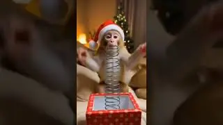 🐒🎁 What Made The Baby Monkey & Mom Scream So Loud?! 😱 #shorts #viral  日本語: 🙈🎁 赤ちゃんサルとママが大絶叫した理由は!👻