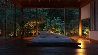 Heavy Rain in Mountain View Bedroom 🌧️ Rain on Deck Sounds for Deep Sleep & Relaxation
