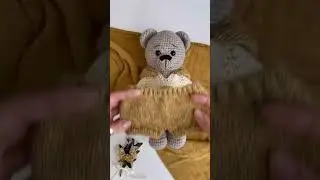 Handmade bear in hand knitted clothes 🌼