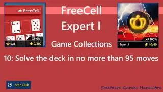 Star Club | FreeCell Expert I - #10: Solve the deck in no more than 95 moves