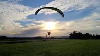 Paramotor footlaunch jump on launch