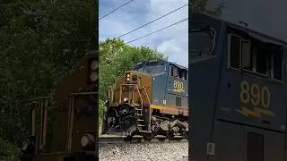 CSX Manifest Struggles up Hill, Gets Help From Another CSX Train! #shorts