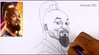 Portrait Drawing Demonstration Will Smith, Pencil Sketch for Beginners #willsmith