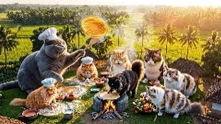 Big Fat Cats Try Making Fluffy Pancakes&hellip; But Their Bellies Steal the Show 🥞🐾