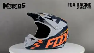 Fox Racing V1 Sayak 2018 шлем кроссовый, черно-оранжево-серый