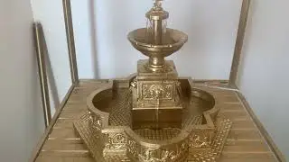 Lemax modular plaza fountain with gold color #Lemaxcollection #Lemaxchristmas