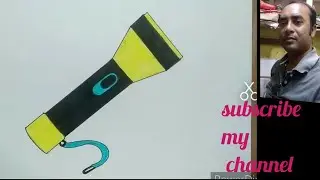 How to draw a torch light very easy//Oil pastel colour and Marker Pen