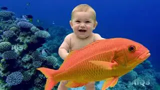 AI Baby Swimming School 🐠 | Mermaid Coach & Whale Lifeguard Edition! #aiqb #eyeqbee #eyeqb