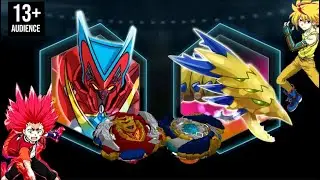 TURBO ACHILLES A5 vs GEIST FAFNIR F4 -Aiger vs Free- Beyblade Burst App GAMEPLAY