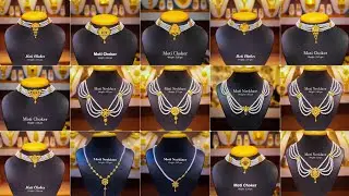 Gold pearl choker necklace design with price/gold pearl necklace design/gold pearl jewellery design/