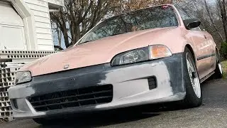 Headlights install custom bumper Honda civic ej2