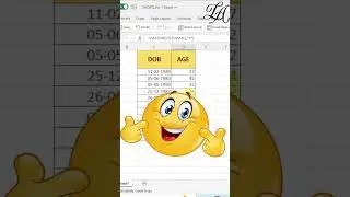 How To calculate Age in Excel | Age Calculation | Datedif Function | Today Function #shorts #excel