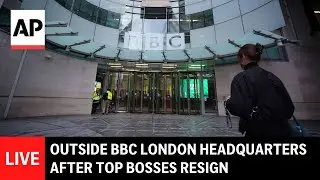 LIVE: Outside BBC London headquarters after top bosses resign
