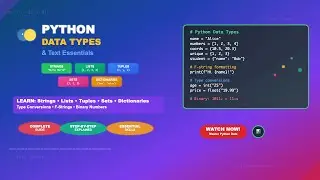 Python Programming Tutorial for Beginners:  Strings, Lists, Tuples, Sets, Dictionaries