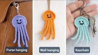 Crochet No Sew Jellyfish and Octopus tutorial | Ocean Bag Charms | Beginners Crochet tutorial