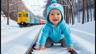 Snow Train Journey | Fun Winter Learning & Action Video for Toddlers