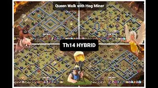 Th14 Hybrid Attack | Hog Miner + Queen Walk | Best Th14 Attack Strategy 2021 Clash of Clans