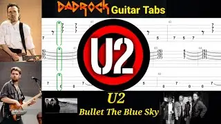 Bullet The Blue Sky - U2 - Guitar + Bass TABS Lesson 