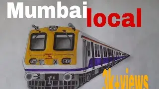 Mumbai local train sketch|Trackside sketches|#drawing #viralvideo #train #artandcraft