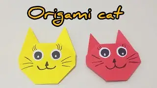 Membuat origami kepala kucing 🐱🐱🐱🐱#origamianimals 