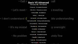 Basic VS Advanced #advancedsentence #spokenenglish #readingpractice #functionalenglish #collocation