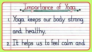 Importance of Yoga in English | Benefits of Yoga in English | 10 Lines on Importence of Yoga