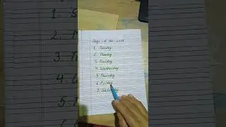 Days of the week ll learn days of a week ll days for kids ll