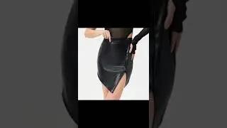 Women's Faux Leather Side Split Skirt &ndash; Asymmetrical High Slit Mini