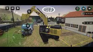 Excavator work Earthmoving at Building a stone Terrence in Construction simulator 3 mod APK 2026