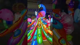 The newly designed exquisite peacock lantern is 2.2 meters tall