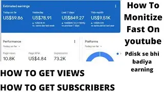 Pdisk se bhi badiya earning on youtube how to fast monitize and get views on youtube fast Free