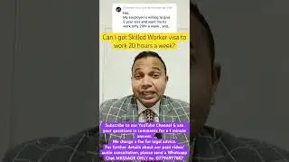 Can I get Skilled Worker visa to work 20 hours a week?