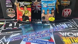 Opening old WWE Cards - Topps wwe heritage 2012 Hobby packs and 2015 packs + 3 bonus relics! 