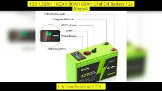 12V 150Ah Lifepo4 Lithium Battery 4000+ Deep Cycles, For Ups, Kayak Fish