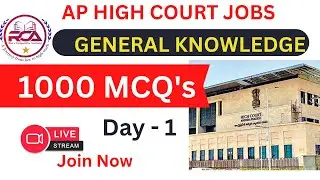 AP HIGH COURT GENERAL KNOWLEDGE BITS | IGK mportant  Questions 1000 MCQ's  Day-1  #aphighcourt #RCA