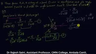 Numerical Problem on Lami's theorem - 6