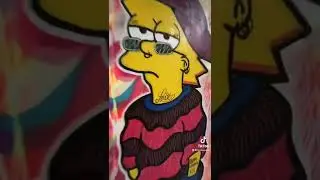 Lisa Simpson ! La Street 🎨 Tuvoi ? Oupa ? #simpsons #art #graffiti #funny #moments #viral #drawing