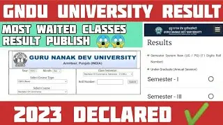 Gndu University Result 2023 Declared ✔️ || Gndu Result 2023 || Gndu Result News Today || Gndu Update