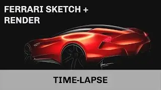 Ferrari Car Design Sketch and Render | Sketchbook Pro