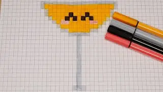 DIY Handmade Drawing Pixel Art | Champagne / Cocktail Glass | Draw with Me