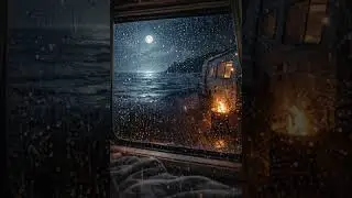 10 Hours Rain, Waves & Fireplace Sounds | Deep Sleep & Relaxation