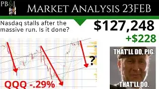 Nasdaq Stalls. Technical Analysis 23FEB SPY QQQ IWM MAG7 AAPL TSLA NVDA MSFT TLT VIX