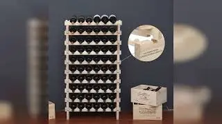 Review: Wine Rack Solid Wood Stackable Storage Wooden Wine Rack Wine Cabinet (60 Bottles, Natu...