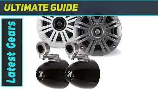 KICKER 4 Inch KM-Series Marine Speaker Bundle 41KM44CW with Black Wake Tower Enclosure -