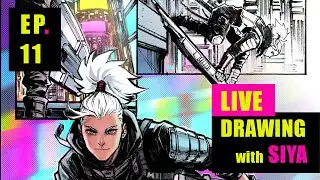 DRAWING A COMIC BOOK COVER - LIVE DRAWING with Siya Oum - Episode 11
