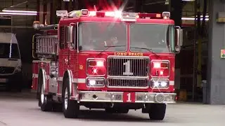 Long Beach Fire Dept. Engine 1 and Rescue 1 Responding