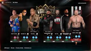 3 rock vs 3 otc roman reigns | wwe2k25 | brock lesnar as guest refree
