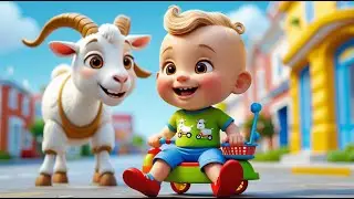 Goat Rides Scooter in the Town | Fun Animal Song for Kids | Playful Adventure Rhyme