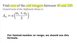 Find The Sum Of The Odd Integers Between 40 and 200.