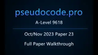 [Past Paper] Oct/Nov 2023 Paper 23 A-Level 9618